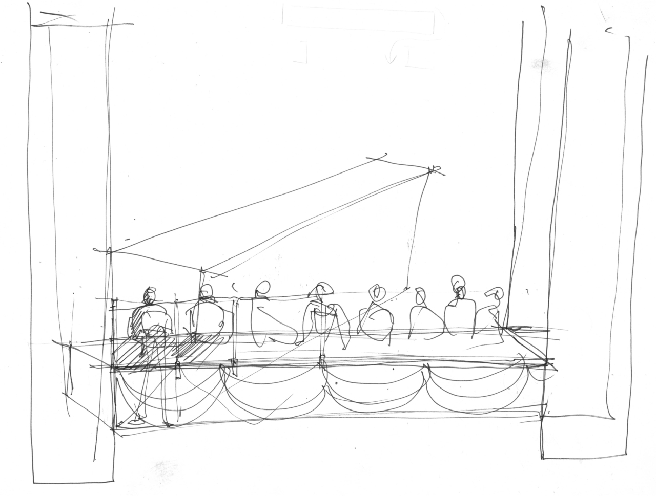 studio per scenografia teatrale (disegno per scenografia) di Fo, Dario (XX)