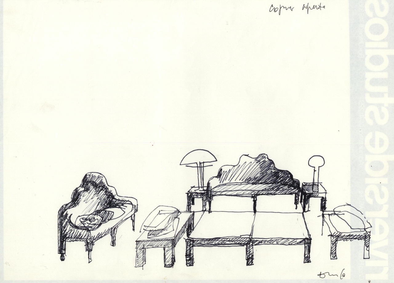 studio per scenografia teatrale (disegno per scenografia) di Fo, Dario (XX)