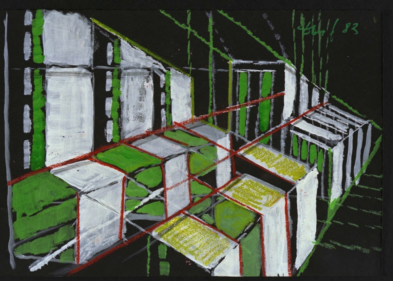 composizione con forme geometriche (dipinto) di Fo, Dario (XX)