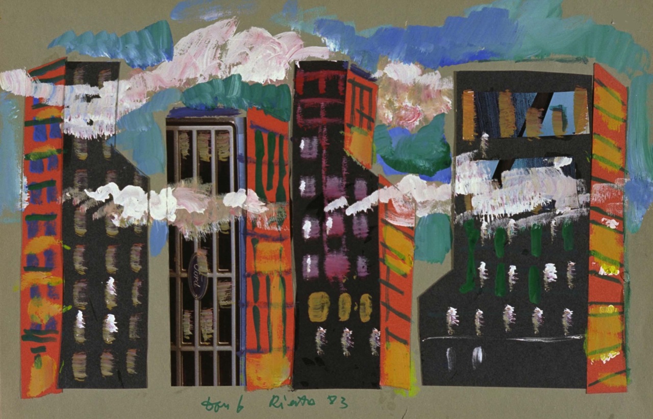 paesaggio urbano (dipinto) di Fo, Dario (XX)