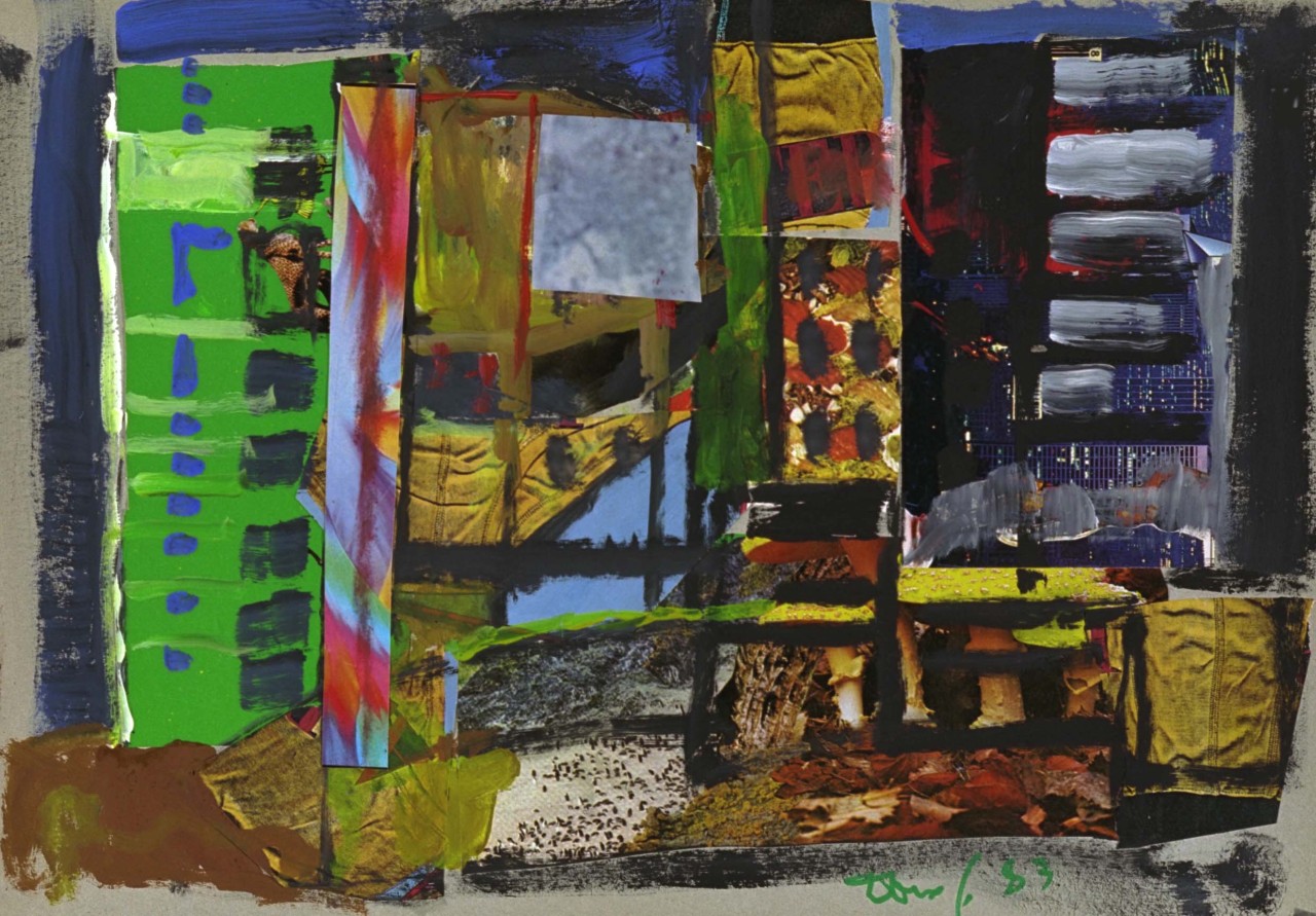 composizione con forme geometriche astratte (collage) di Fo, Dario (XX)