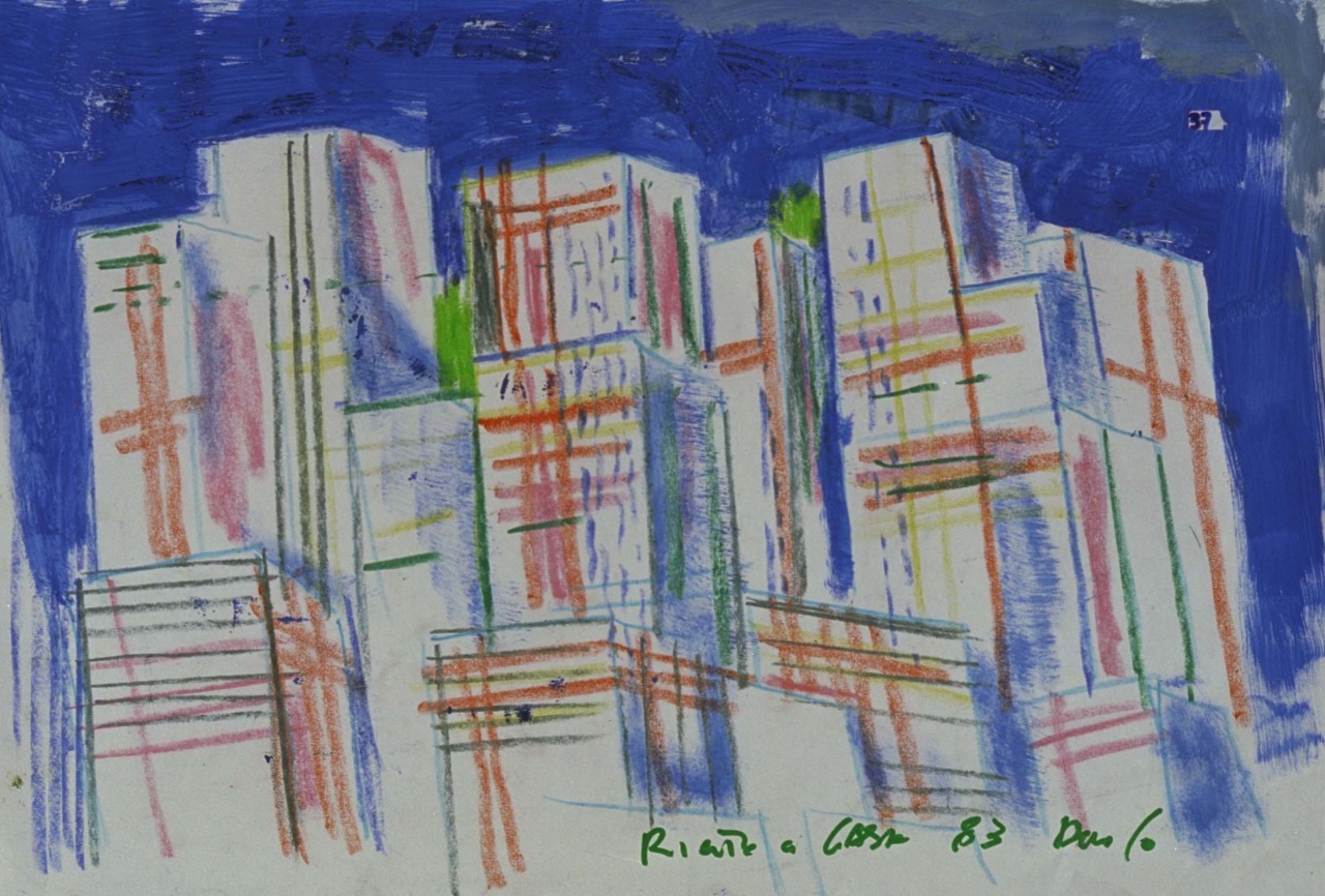 paesaggio urbano (disegno) di Fo, Dario (XX)