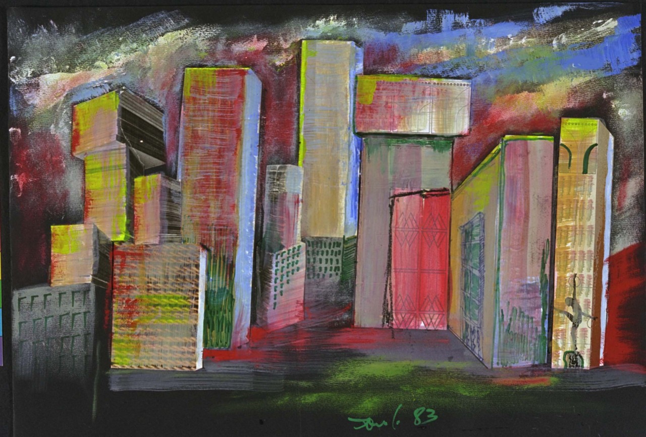 paesaggio urbano (dipinto) di Fo, Dario (XX)