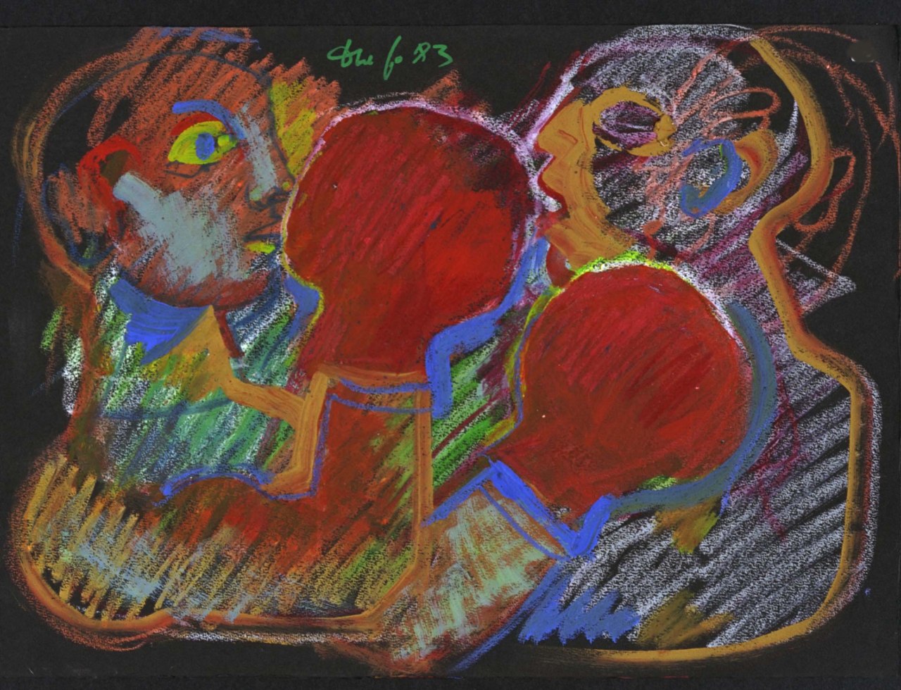 figure umane durante un combattimento (disegno) di Fo, Dario (XX)