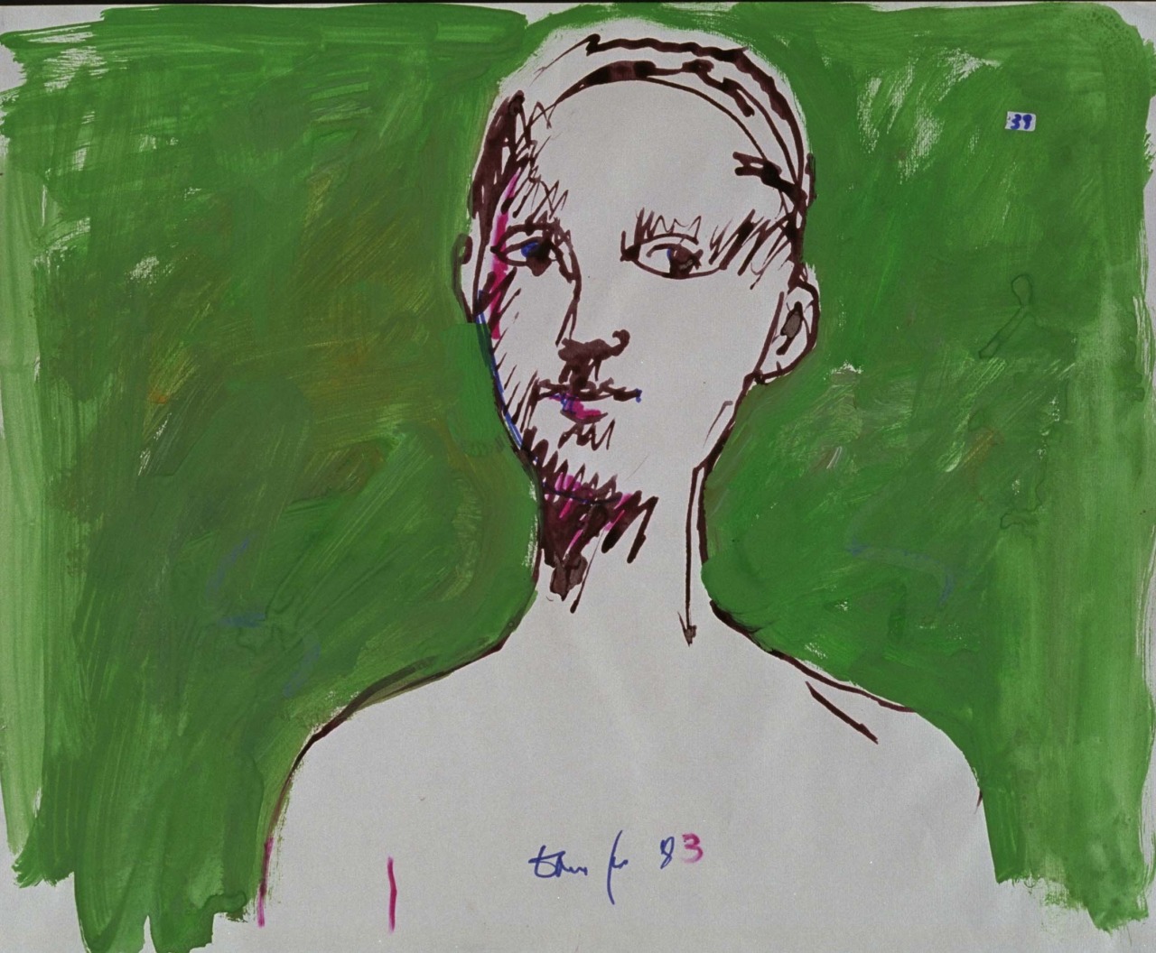 ritratto di un giovane uomo (disegno) di Fo, Dario (XX)