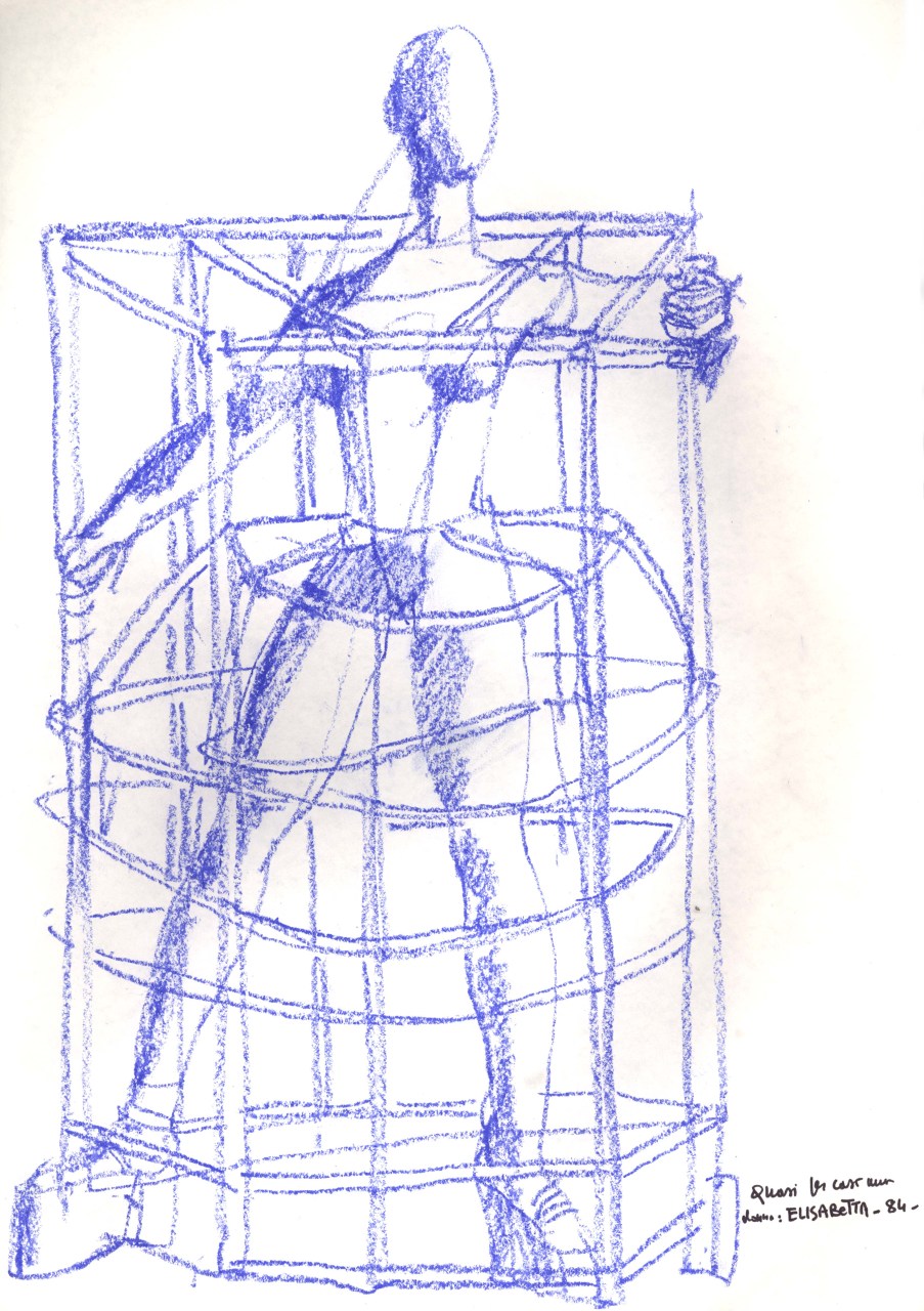 figurino per costume di scena, femminile (disegno) di Fo, Dario (XX)