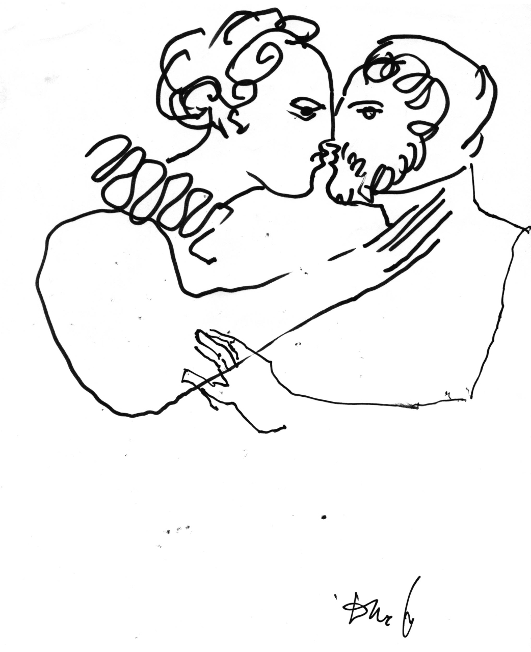 regina Elisabetta I d'Inghilterra col suo amante (disegno) di Fo, Dario (XX)