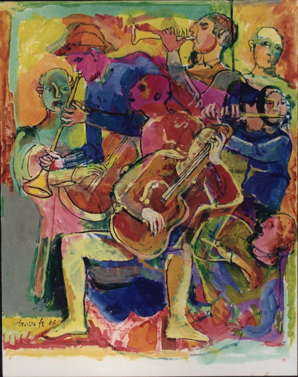 Il barbiere di Siviglia, studio di figure per azione scenica (dipinto) di Fo, Dario (XX)