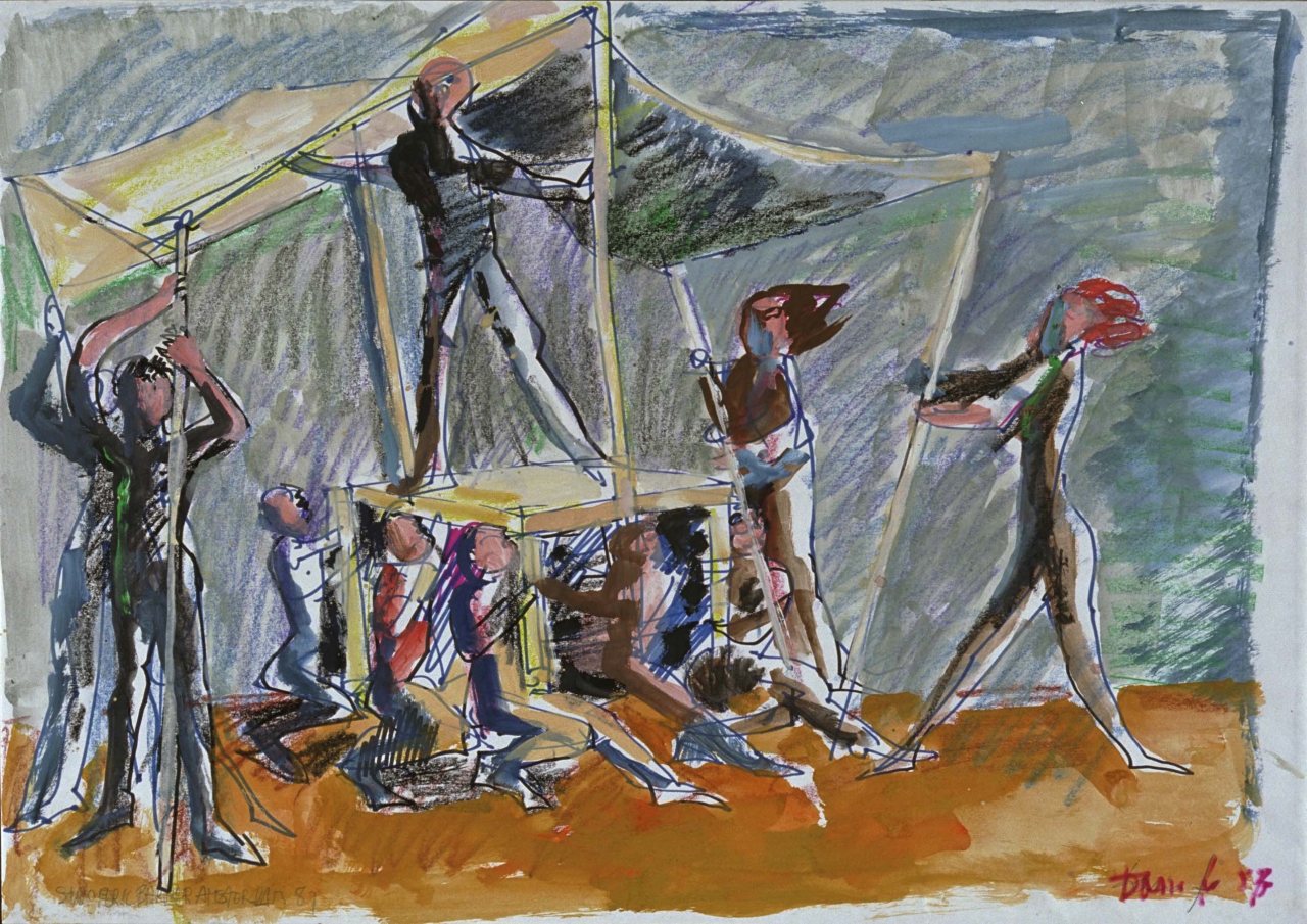 Il barbiere di Siviglia, studio di figure per azione scenica (disegno) di Fo, Dario (XX)