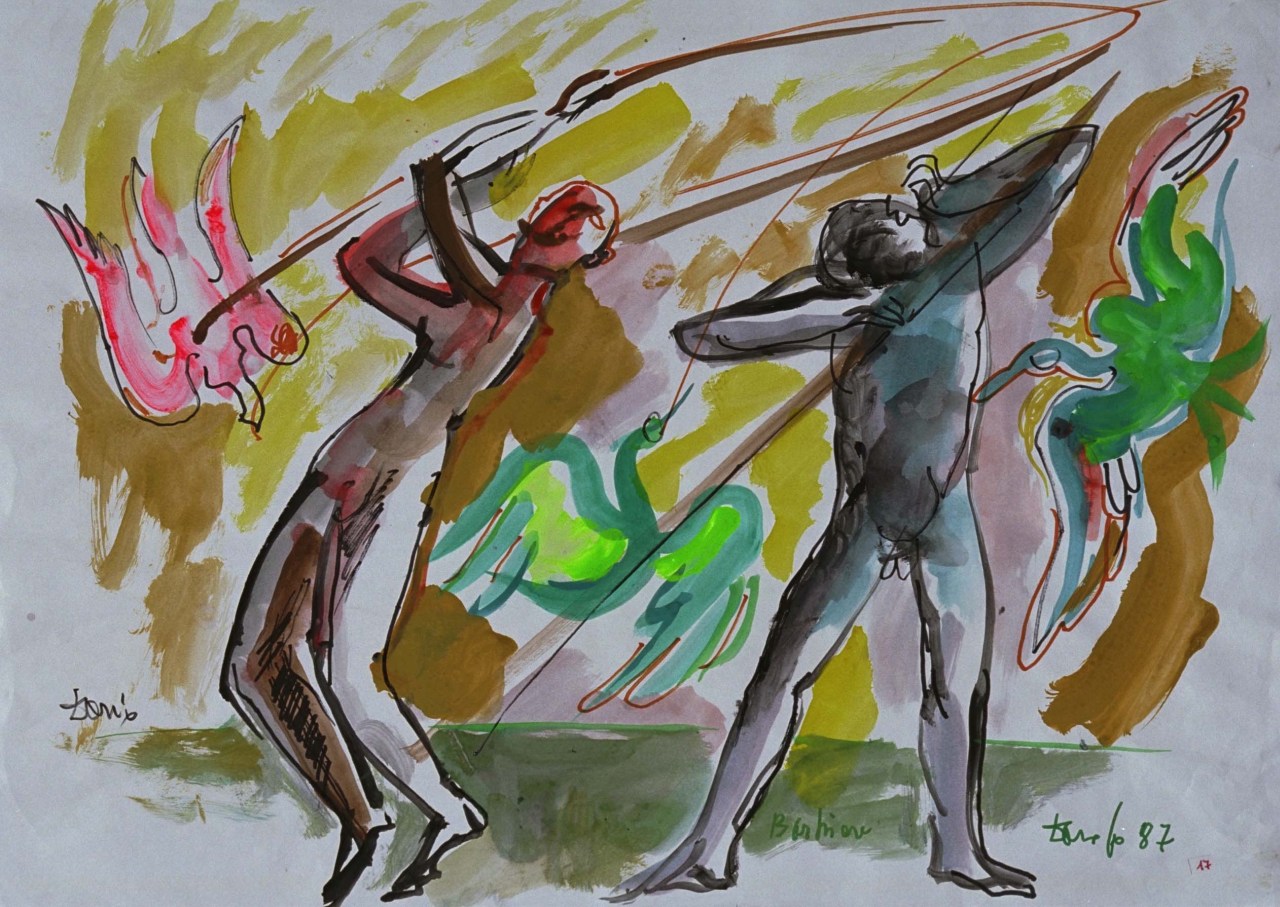 Il barbiere di Siviglia, studio di figure per azione scenica (disegno) di Fo, Dario (XX)