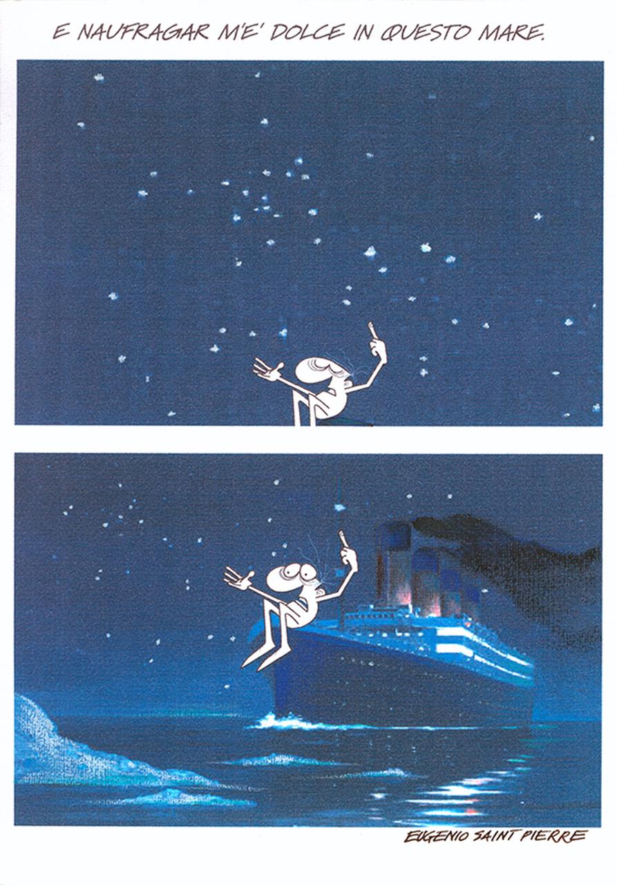 E naufragar m'è dolce in questo mare, Uomo, mare, Titanic (stampa) di Saint Pierre Eugenio (sec. XX d.C)