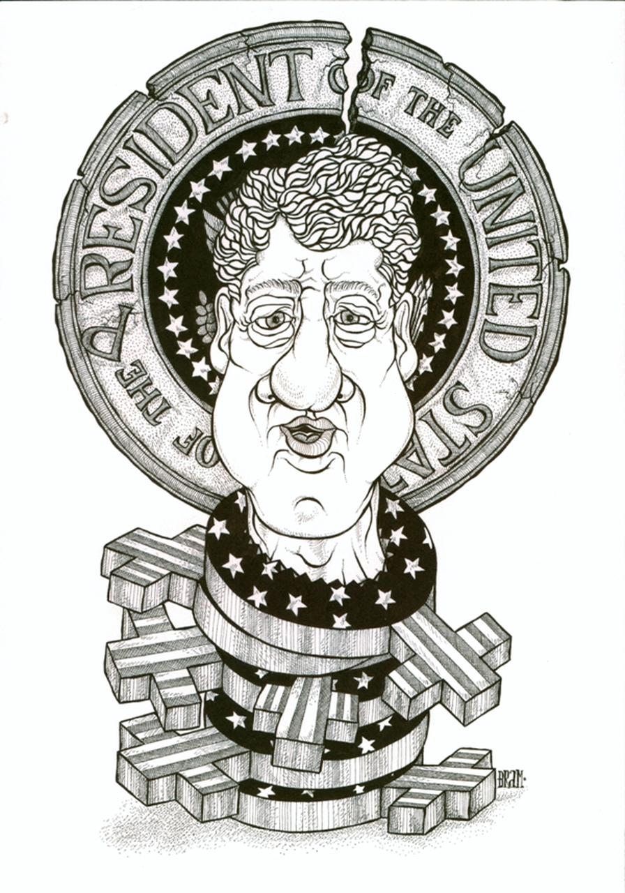 Clinton, Bill Clinton (disegno) di Brancaglioni Mario (sec. XX d.C)