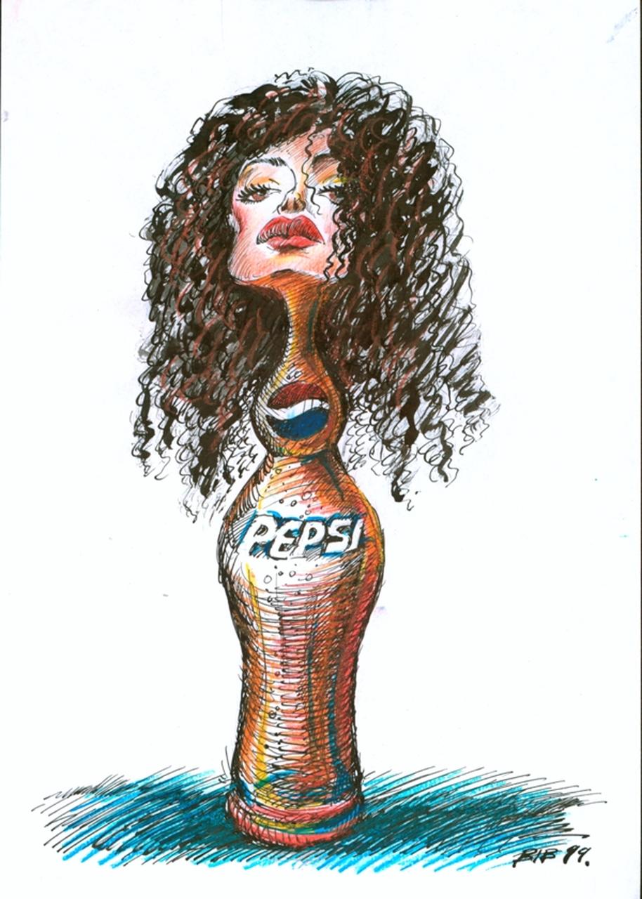 La Toya Jackson, Michael Jackson, bottiglia (disegno) di Bibishev Viacheslav (sec. XX d.C)
