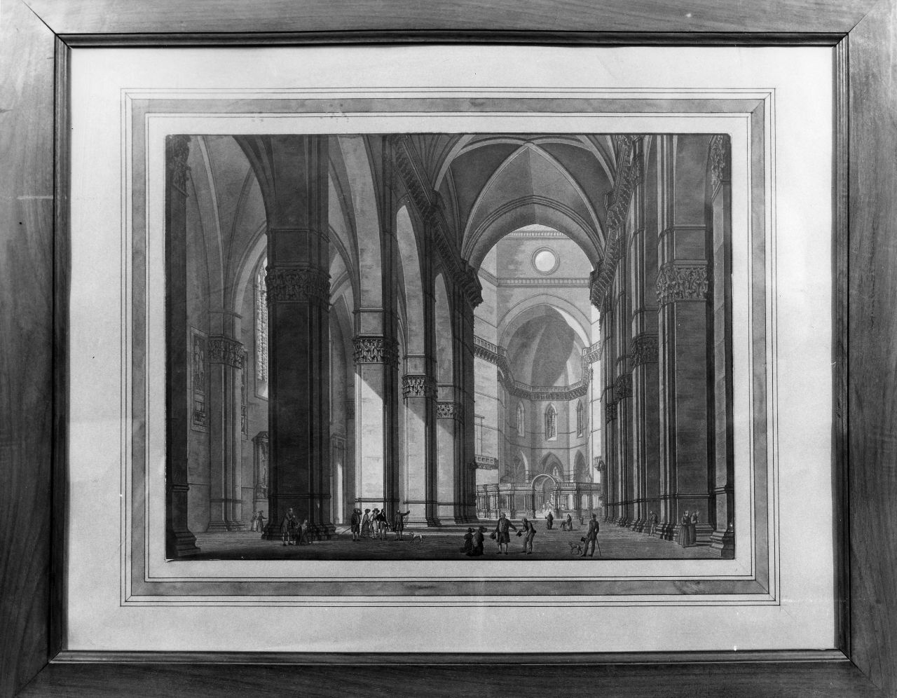 veduta dell'interno della Cattedrale di Santa Maria del Fiore (dipinto) - ambito fiorentino (sec. XIX)
