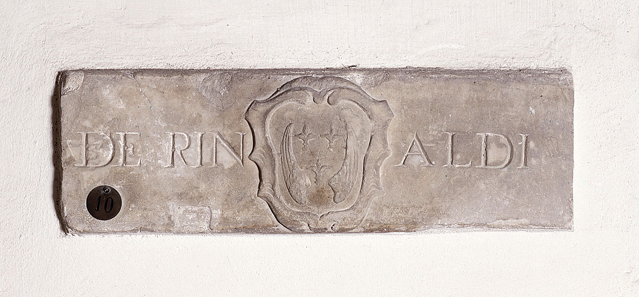 stemma gentilizio della famiglia Rinaldi (lapide tombale) - manifattura toscana (seconda metà sec. XVI)