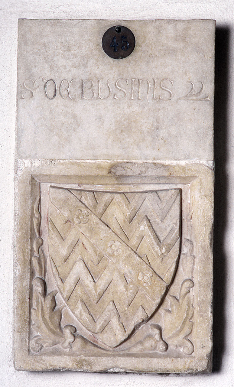 stemma gentilizio della famiglia Busini (lapide tombale) - manifattura toscana (prima metà sec. XIV)