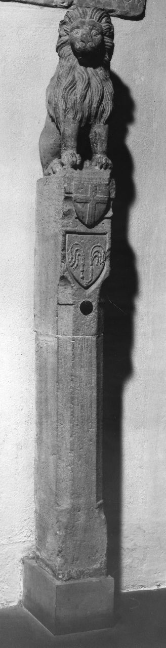 Marzocco (pilastrino) - manifattura fiorentina (seconda metà sec. XIV)