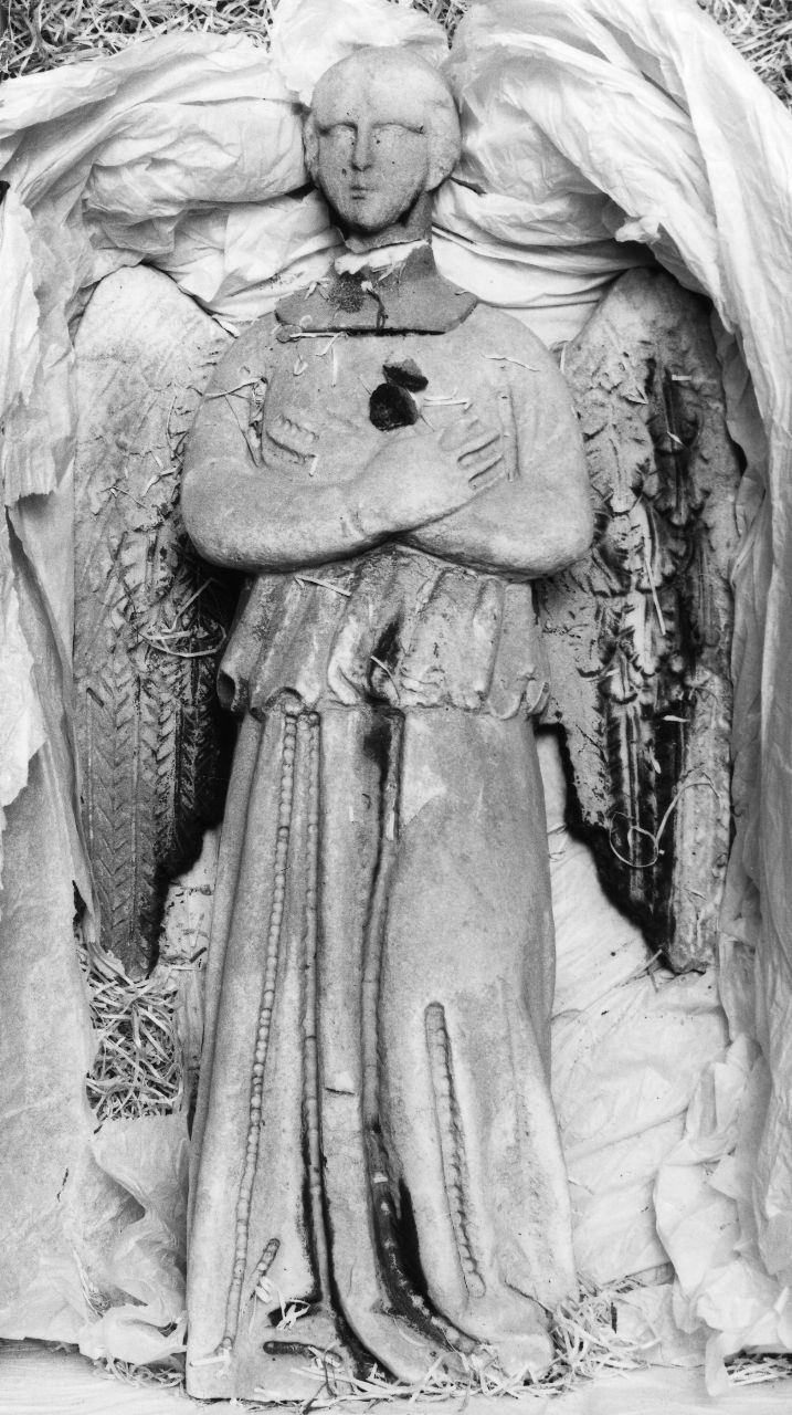 angelo adorante (scultura) - manifattura toscana (seconda metà sec. XIV)