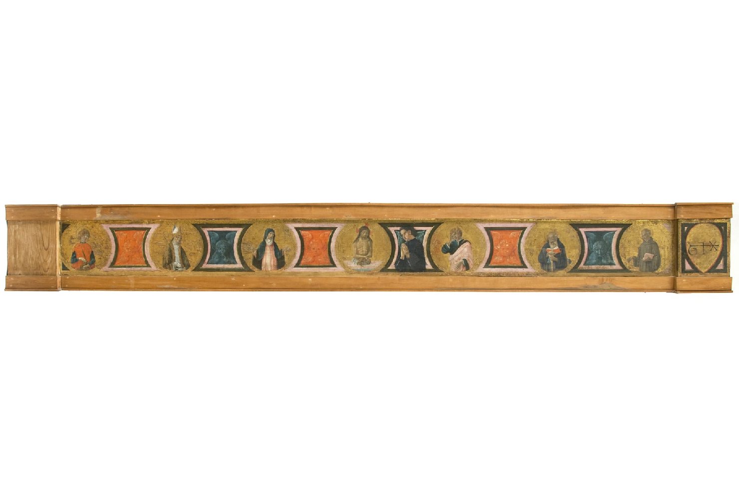 Cristo morto e santi (scomparto di predella, frammento) di Benvenuto di Giovanni di Meo del Guasta (attribuito) (seconda metà sec. XV)