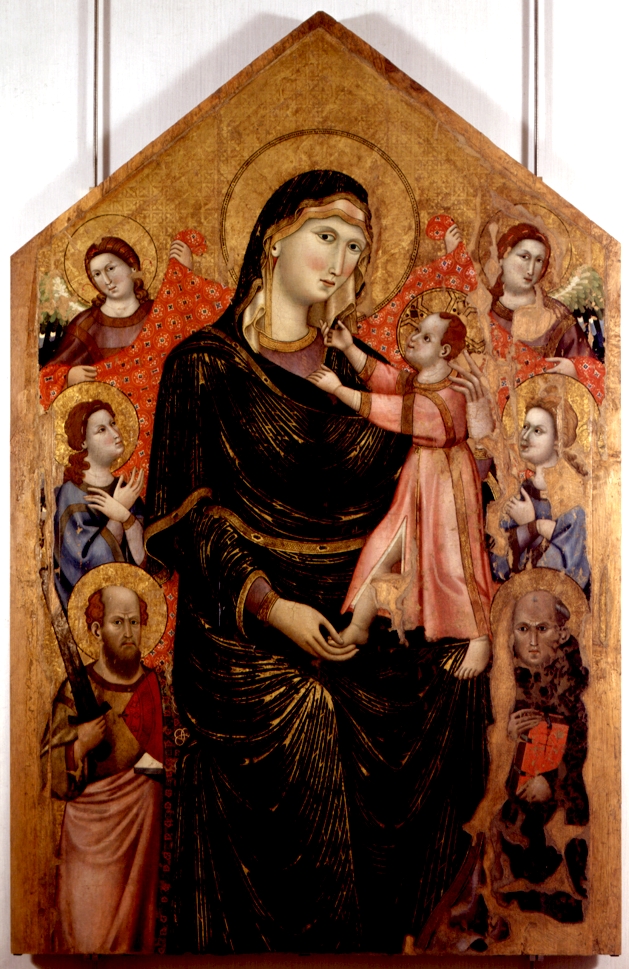 Madonna con Bambino, Santi e angeli (dipinto, opera isolata) di Marino da Perugia (sec. XIV)