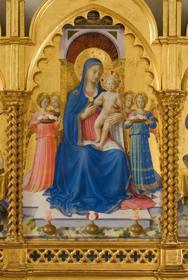 Madonna con Bambino e angeli (scomparto di polittico, elemento d'insieme) di Guido di Pietro detto Beato Angelico (metà sec. XV)