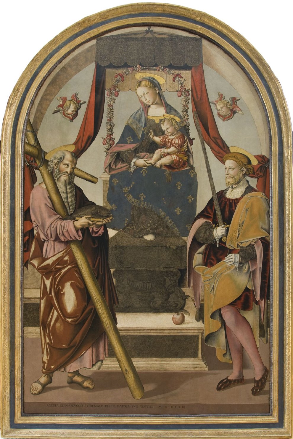 Madonna con Bambino in trono e santi (dipinto, opera isolata) di Bernardino di Mariotto dello Stagno (attribuito) (prima metà sec. XVI)