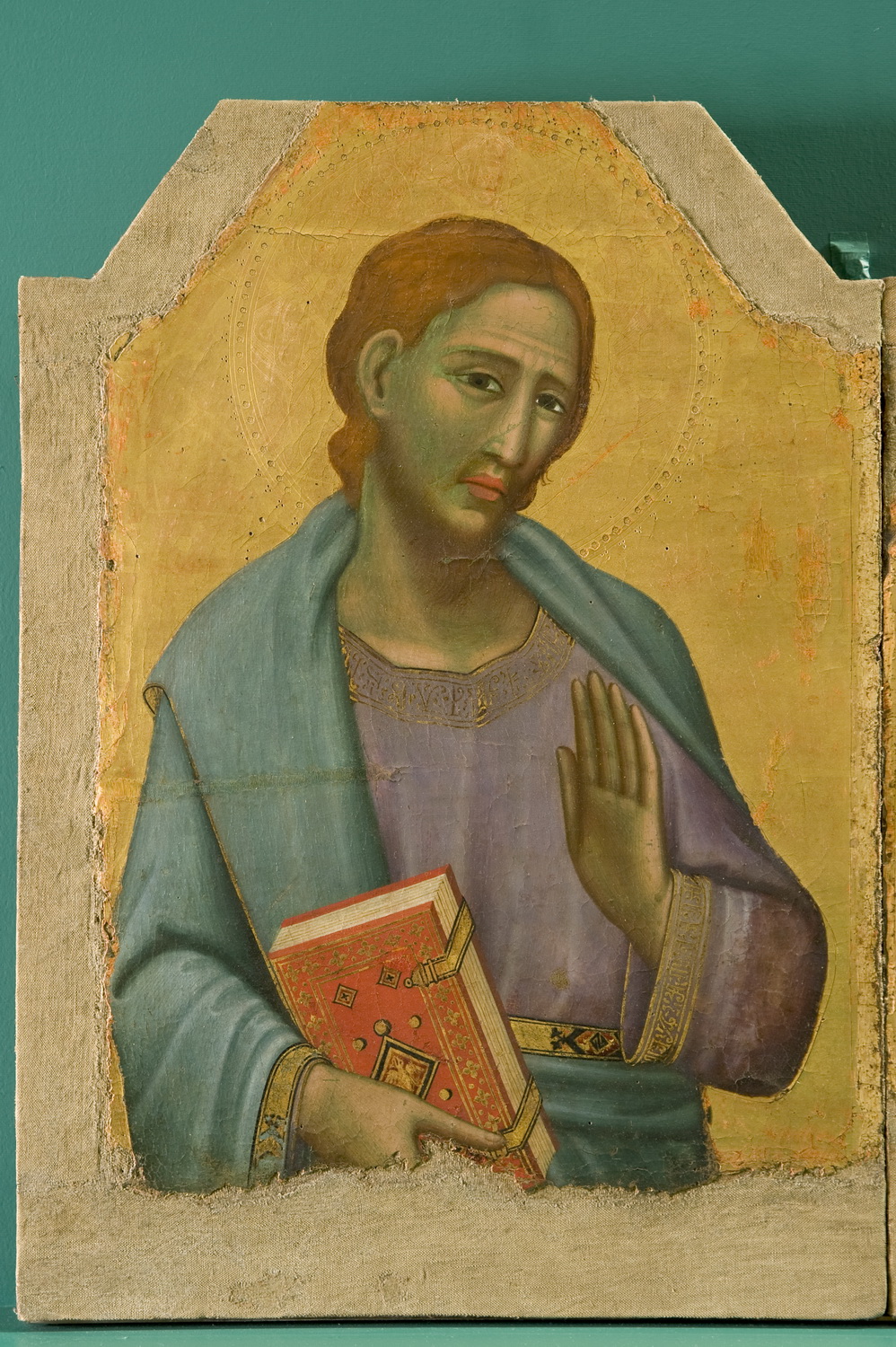 San Giovanni Evangelista (scomparto di polittico, elemento d'insieme) di Meo di Guido da Siena (prima metà sec. XIV)