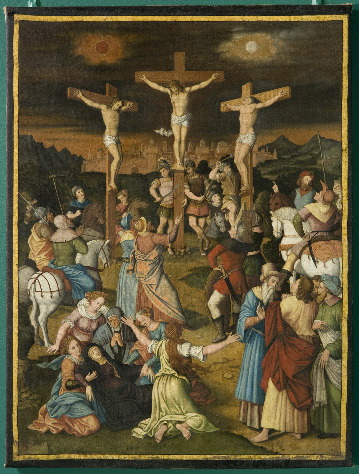 crocifissione (dipinto, opera isolata) - ambito fiammingo (metà sec. XVI)
