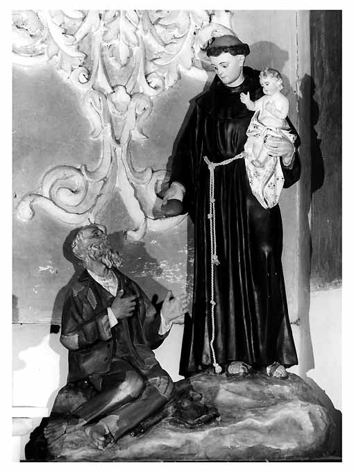 Sant'Antonio da Padova con Gesù Bambino e il povero (statua) - ambito bitontino (sec. XX)