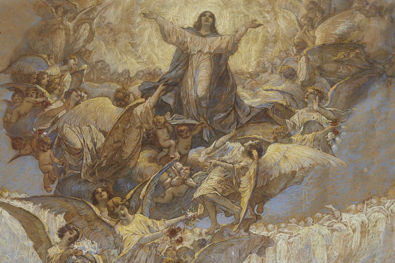 Assunzione della Vergine, Assunzione della Madonna (disegno preparatorio) di Pavisa Ciro (sec. XX d.C)