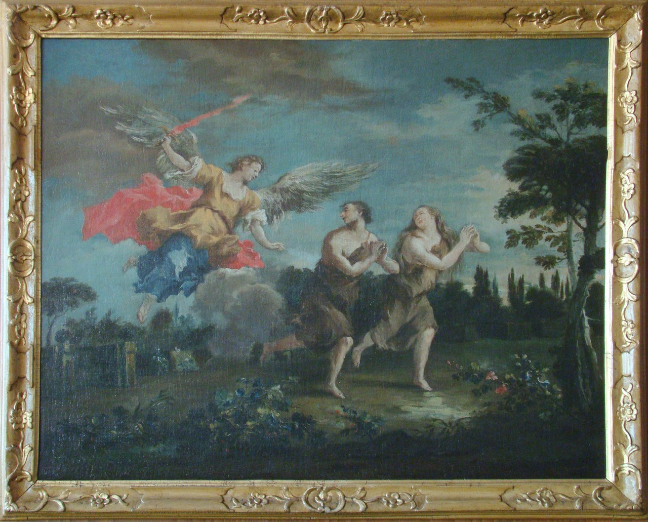 Cacciata di Adamo ed Eva (dipinto, elemento d'insieme) di Guardi Francesco (seconda metà XVIII)