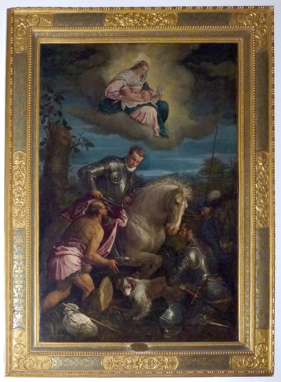 San Martino che divide il mantello col povero e Brandolino V Brandolini (dipinto) di Dal Ponte Jacopo detto Jacopo Bassano (attribuito) (ultimo quarto XVI)