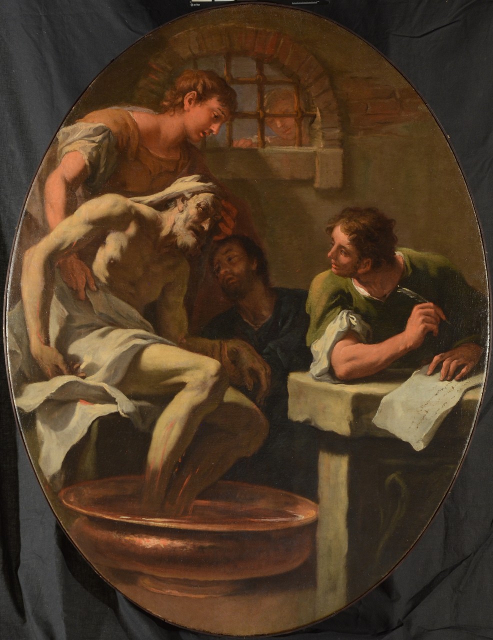 morte di Seneca, ultime ore di Seneca (dipinto) di Ricci Sebastiano (fine/ inizio XVII/ XVIII)