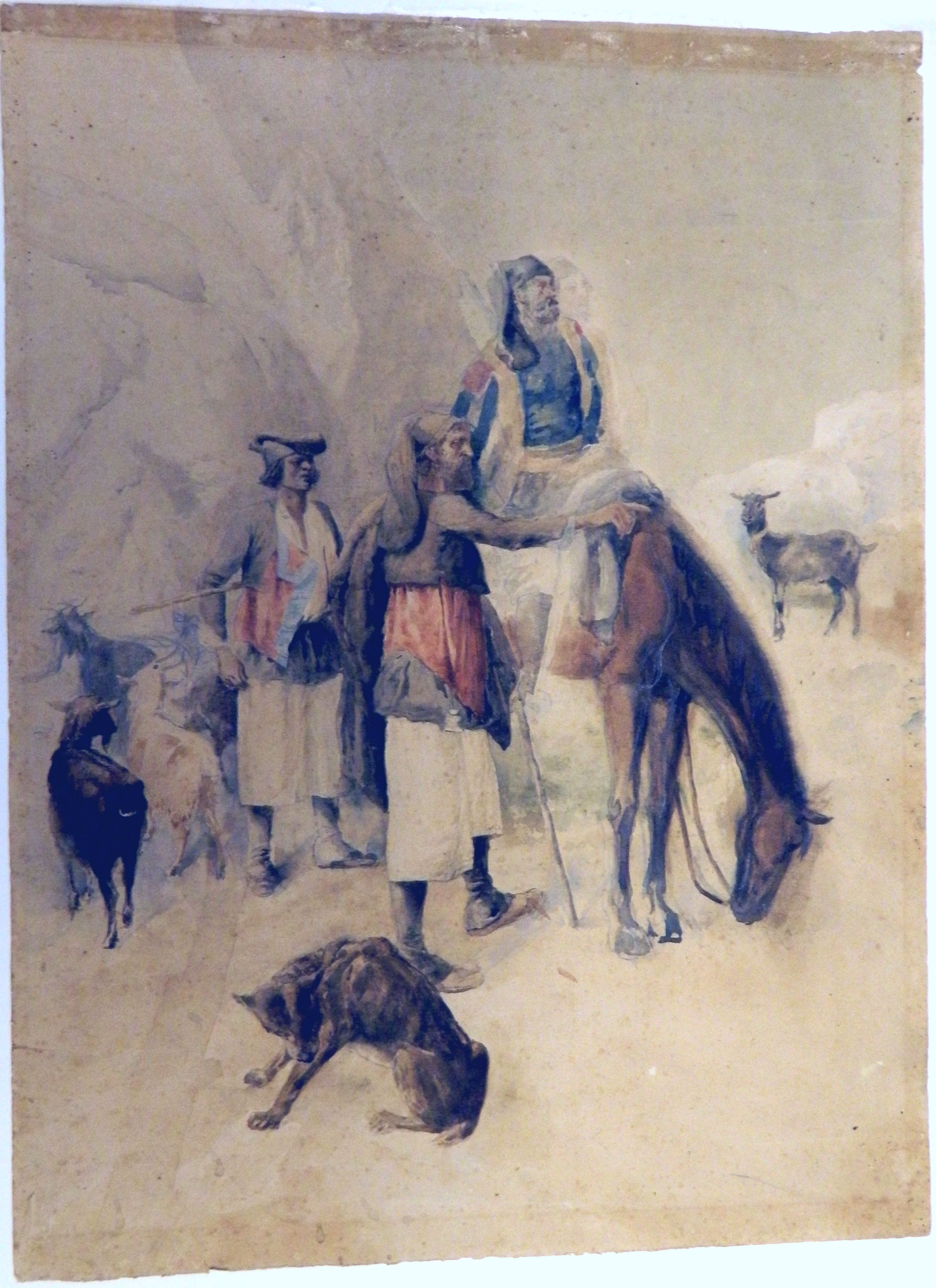 Scena pastorale (disegno, opera isolata) di Satta, Giacinto (fine/ inizio XIX-XX)