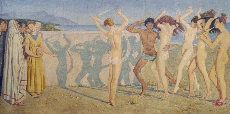 Allegoria per un cinematografo, figure danzanti (dipinto) di Colacicchi Giovanni (prima metà sec. XX)