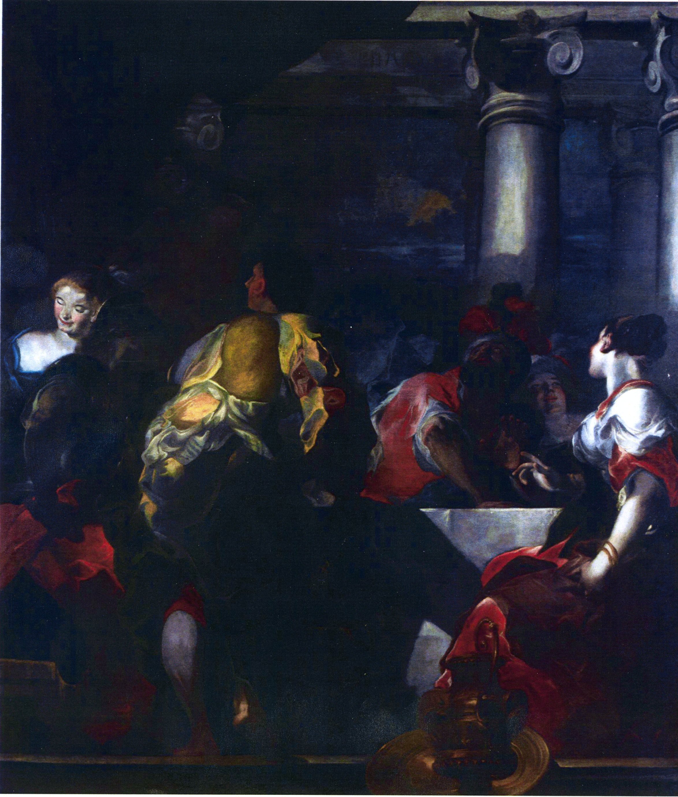 Convito di Baldassarre (dipinto) di Bazzani Giuseppe (secondo quarto sec. XVIII)