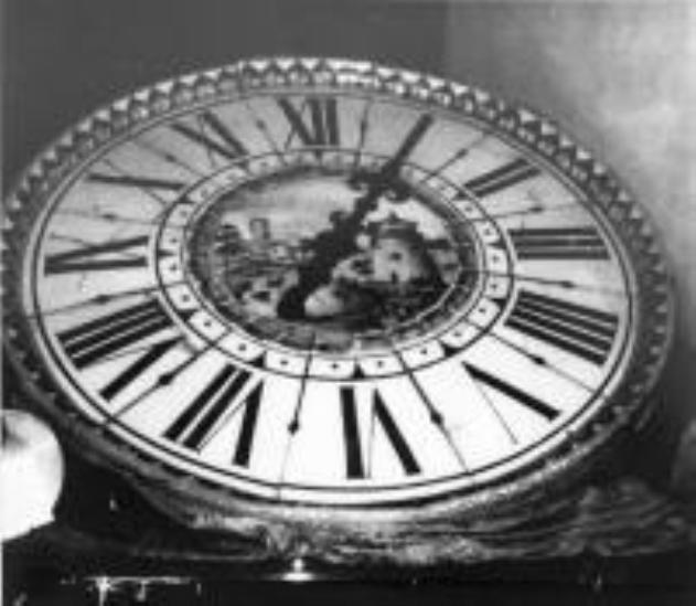 paesaggio con architetture (mostra di orologio, opera isolata) - bottega cortonese (sec. XIX)