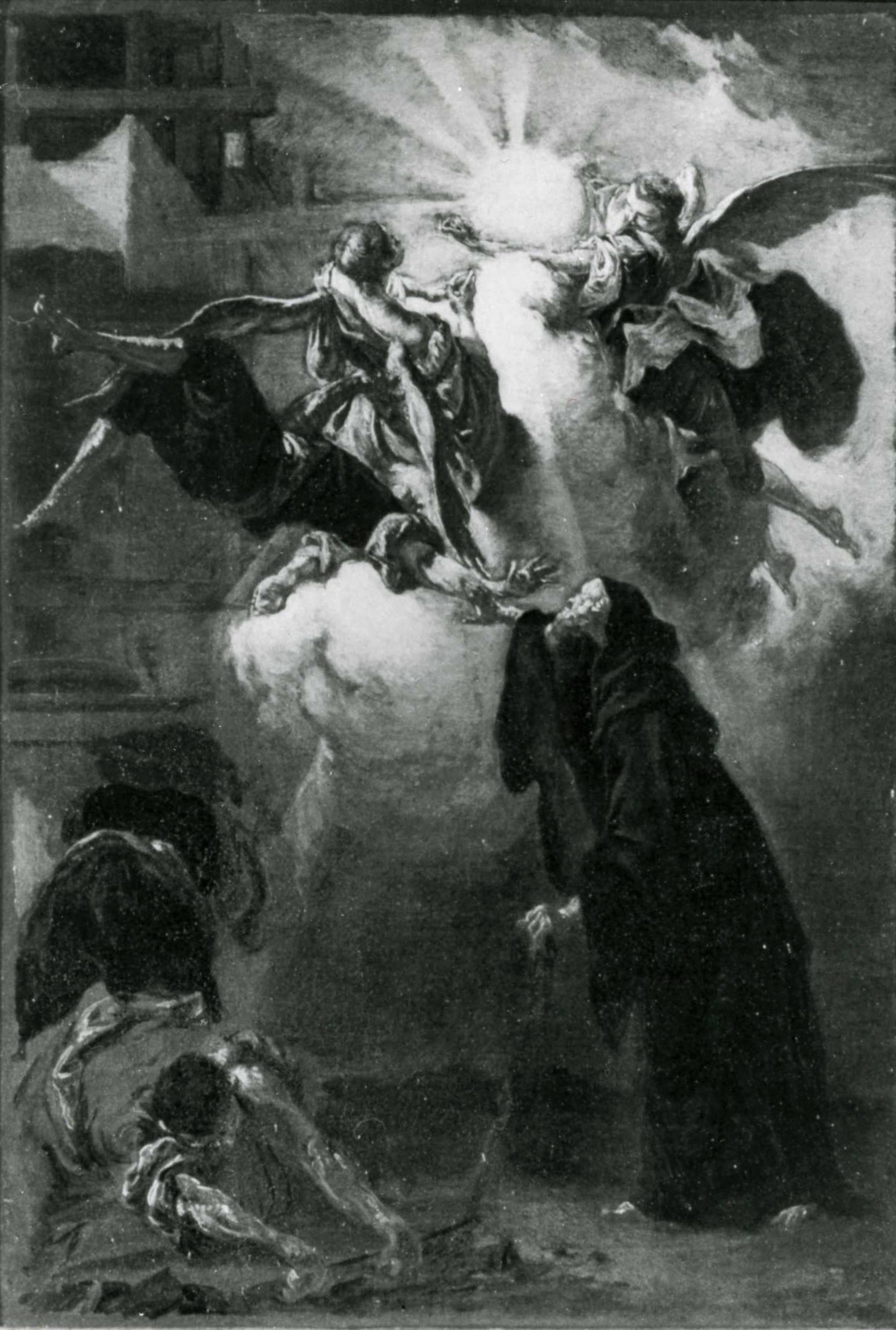 San Francesco di Paolo salva un operaio (dipinto) di Cappella Francesco detto Daggiu (sec. XVIII)