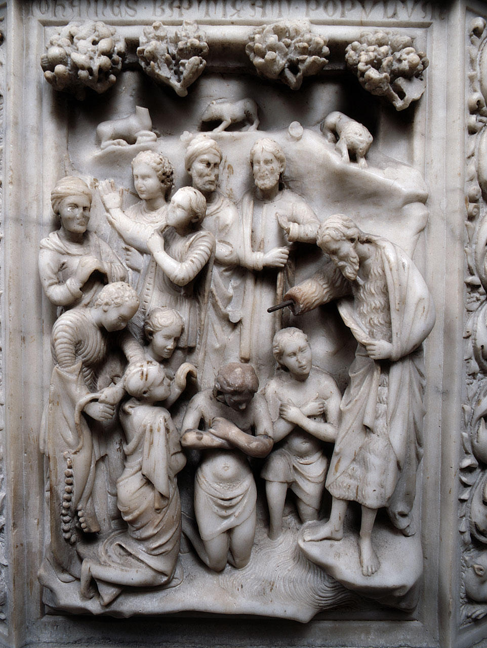 San Giovanni Battista battezza le folle (rilievo) di Andrea Pisano (scuola) - bottega fiorentina (secc. XIV/ XV)