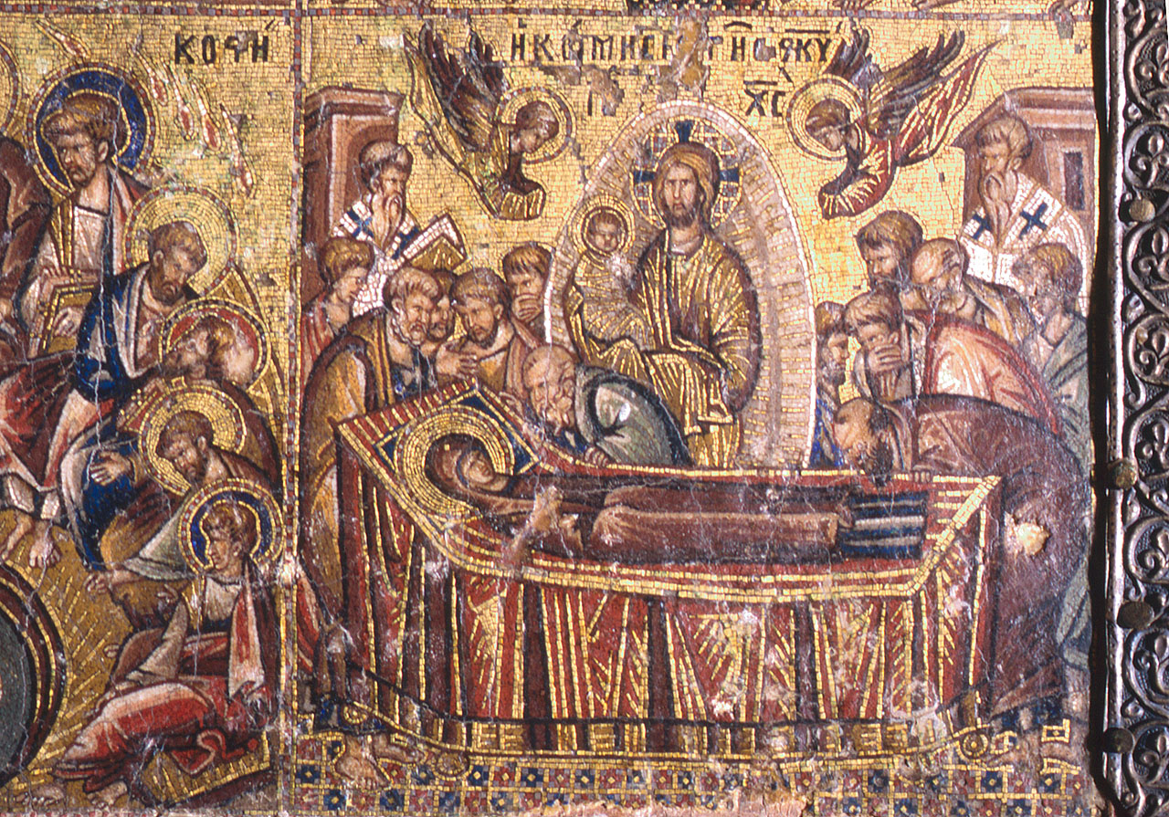 transito della Madonna (decorazione musiva) - manifattura bizantina (inizio sec. XIV)