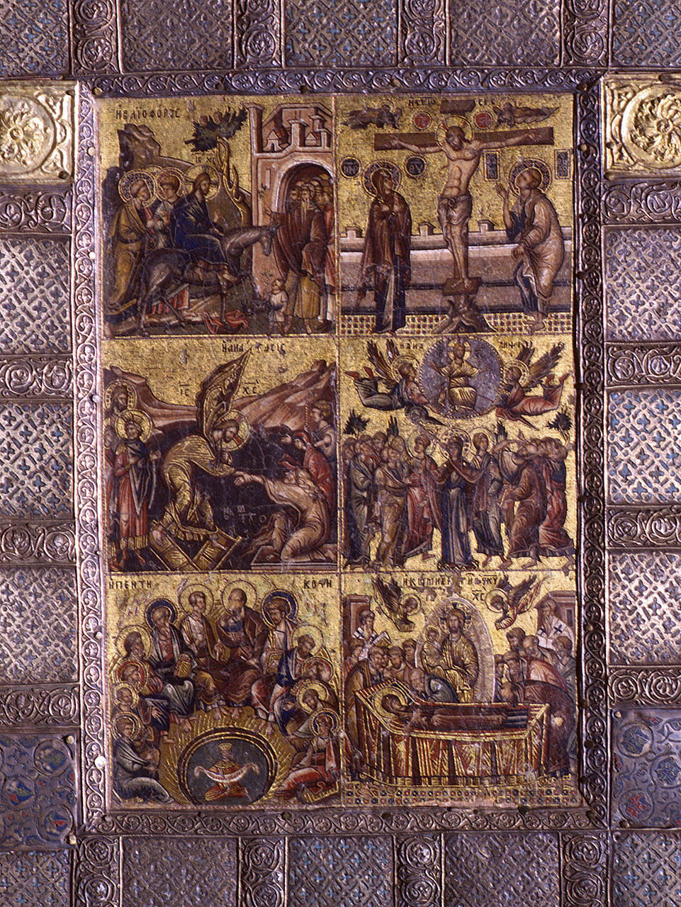 festività cristiane (decorazione musiva) - manifattura bizantina (inizio sec. XIV)