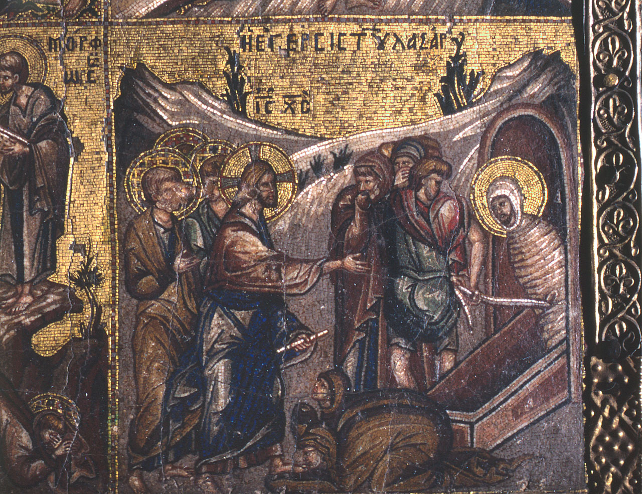 resurrezione di Lazzaro (decorazione musiva) - manifattura bizantina (inizio sec. XIV)