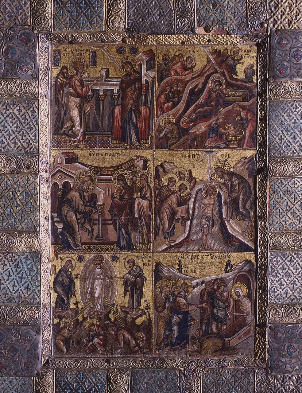 festività cristiane (decorazione musiva) - manifattura bizantina (inizio sec. XIV)