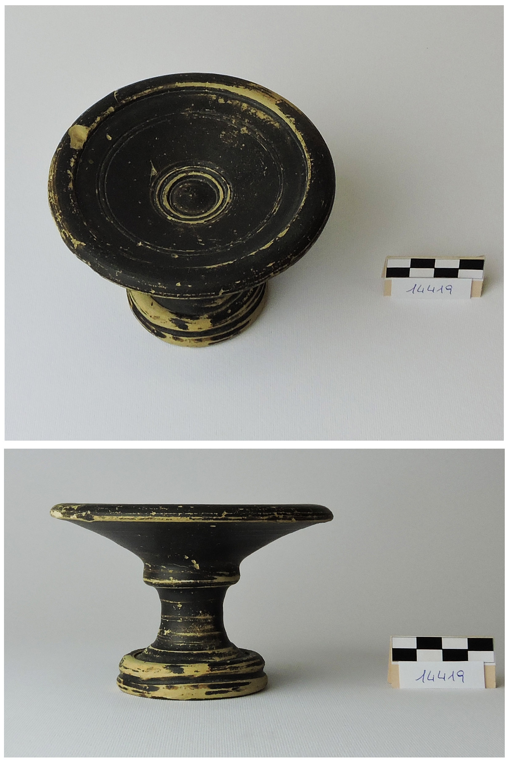 piattello su piede, vicino a Morel 2233e1 - produzione spinetica ? (sec. III a.C. ?)