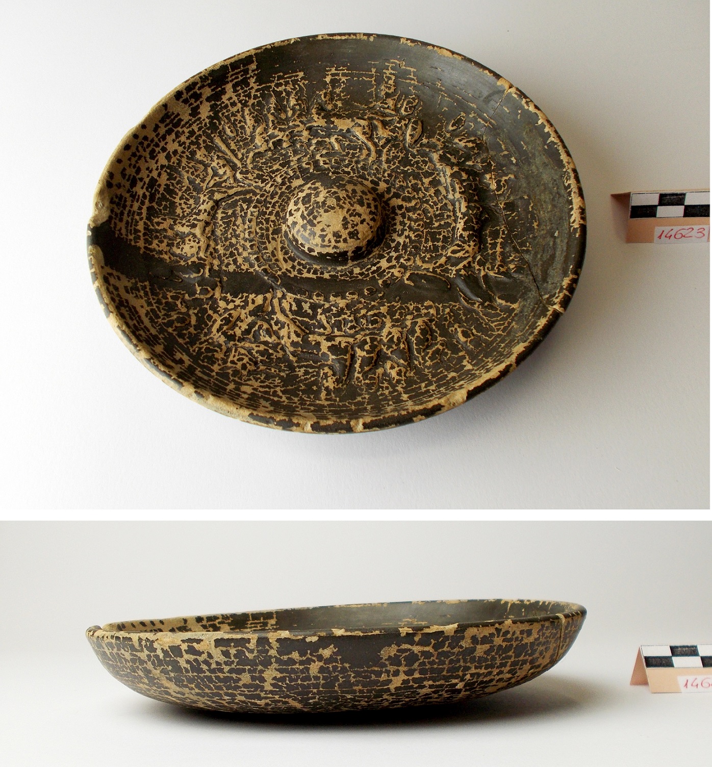 patera ombelicata, Pasquinucci, 63/Morel 2173b - produzione locale (fine secc. IV/ III a.C)