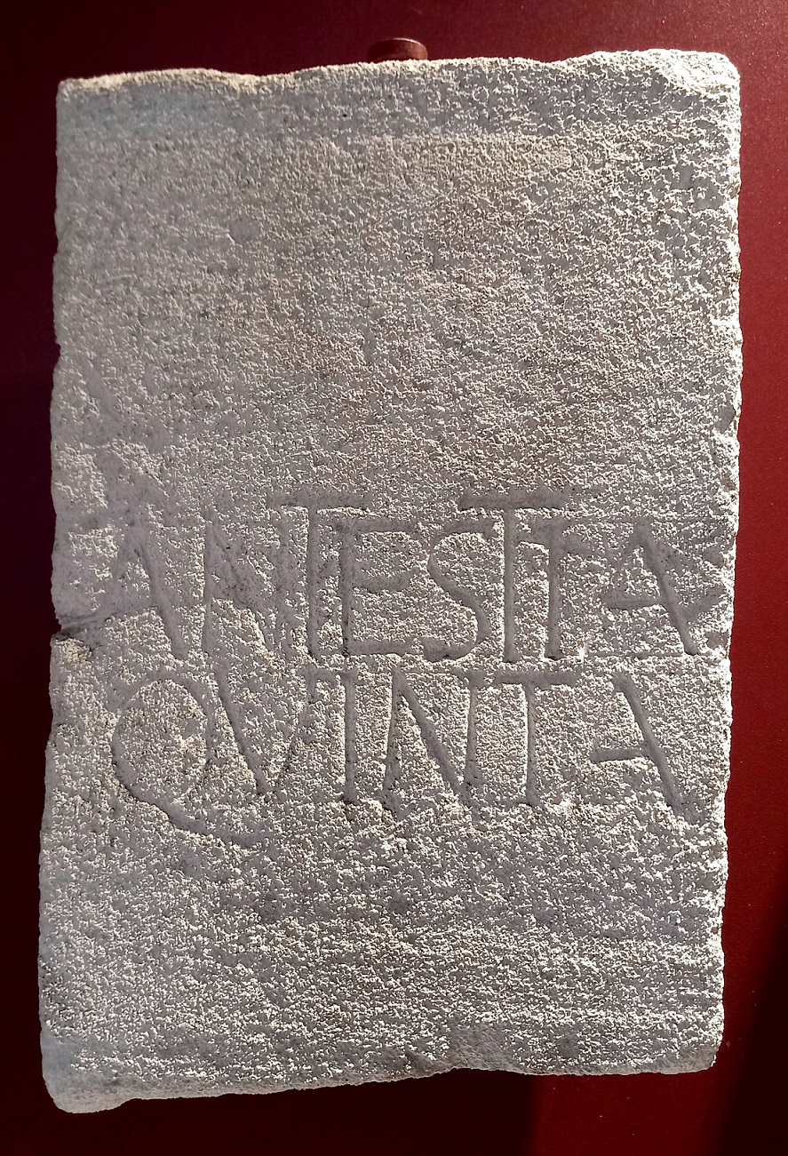 stele, (Iscrizione funeraria) Antestia Quinta - bottega lapidaria adriese (fine sec. I a.C)