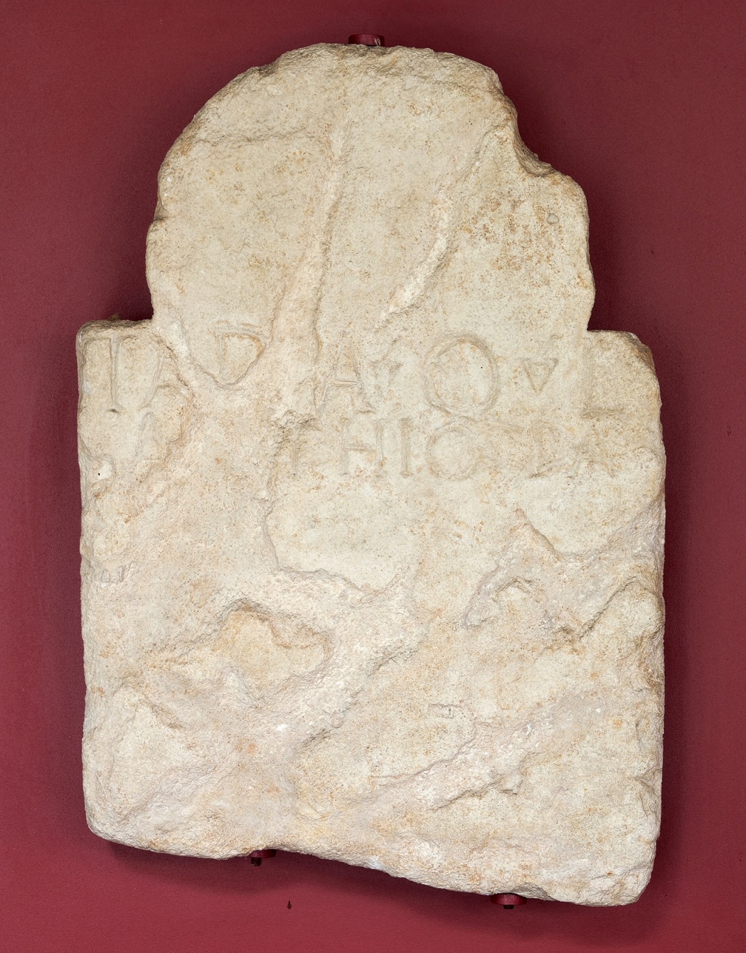 stele a disco, (Iscrizione funeraria) Tap[i]a Q.l - bottega lapidaria adriese (sec. I a.C)