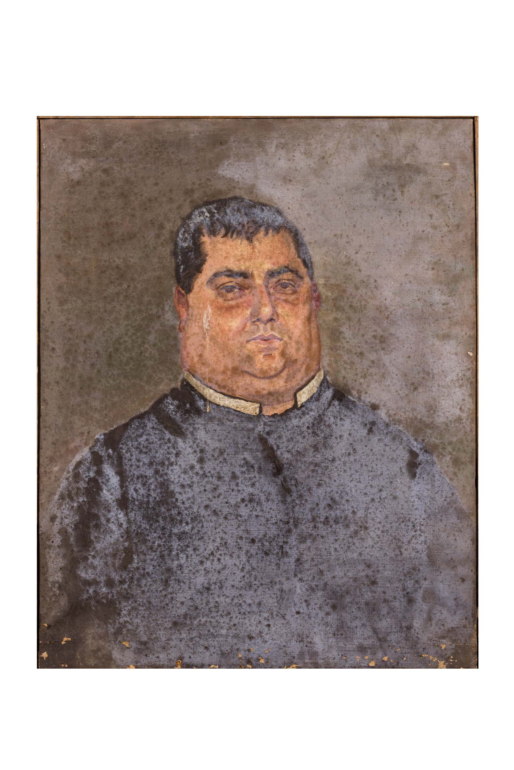 ritratto di un parroco, ritratto di un parroco (dipinto) di ignoto di ambito campano (attribuito) - ambito campano (prima metà XX)