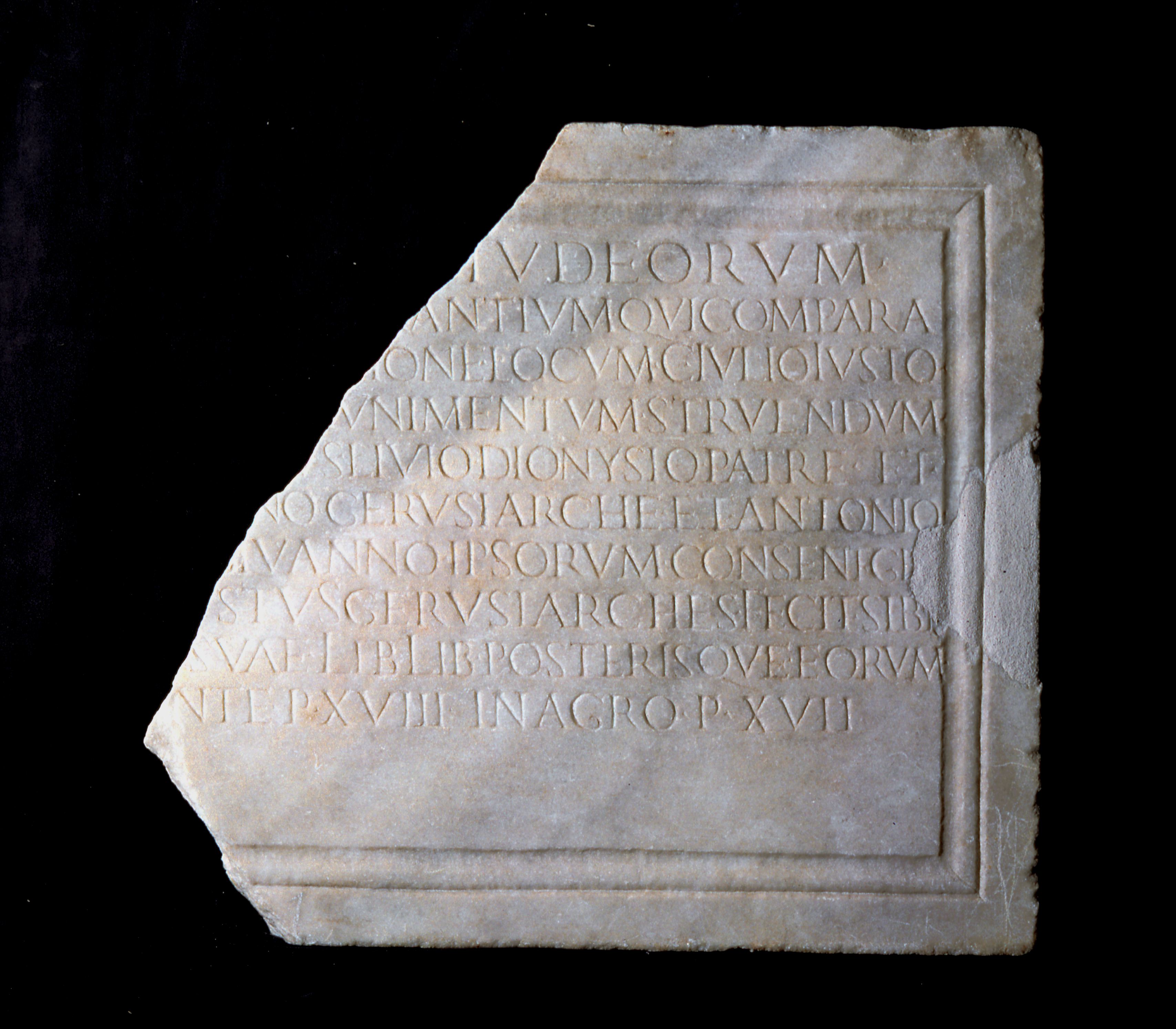 lastra, iscrizione (SECOLI/ II)