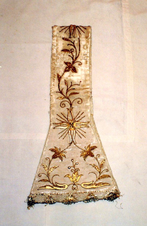 motivi floreali, motivi fitomorfici, croci greche di Avellana (manipolo, opera isolata) - ambito siciliano (metà XIX)